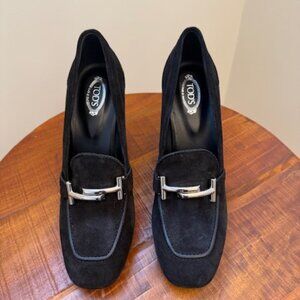 Tod's High Heel Black Loafer Size 41